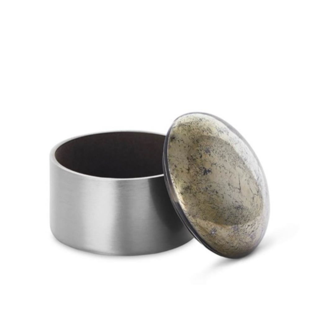Kendra Scott Decorative Dome Box - Antique Silver and Pyrite Jewelry Storage Box
